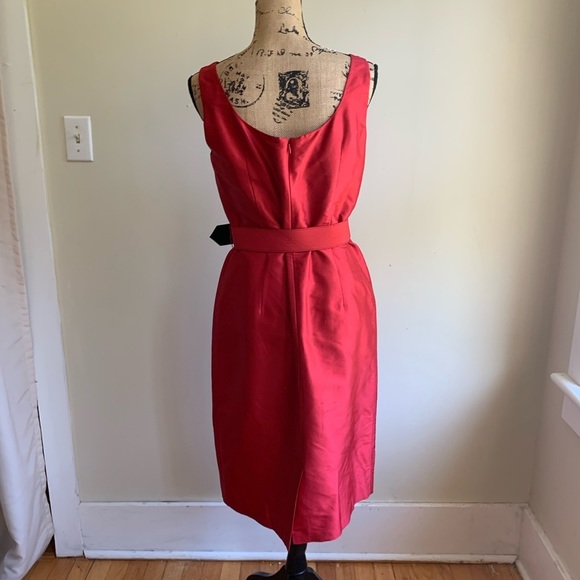 Talbots red silk belted dress 10 - Picture 11 of 11